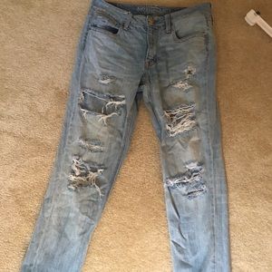 American Eagle ripped boyfriend jeans