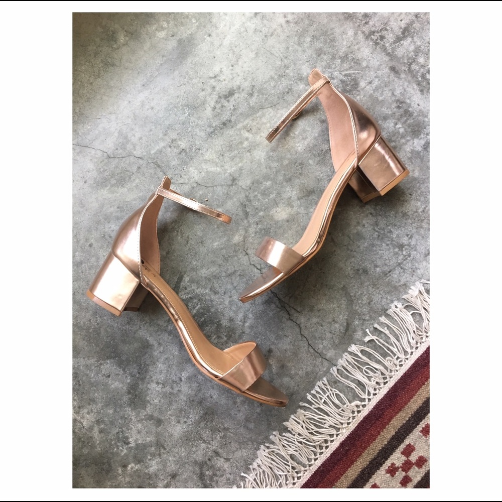 Rose Gold Ankle Strap Sandal