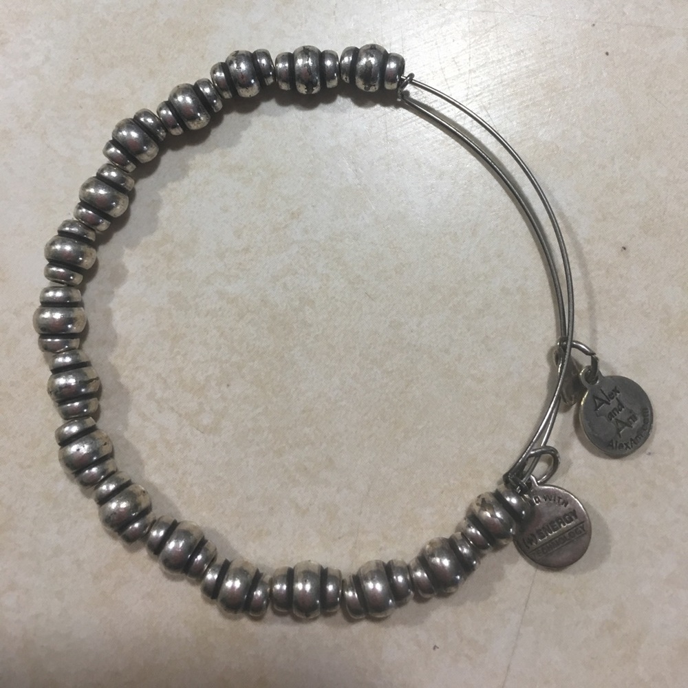 Alex and Ani silver beaded bracelet