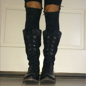 Black Laced up Boots