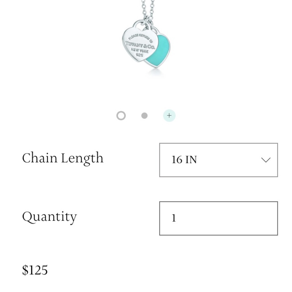 tiffany and co teal heart shaped necklace