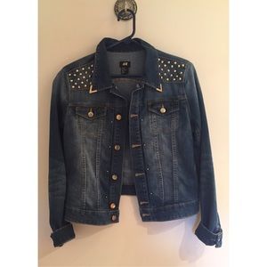 H&M Denim Jacket with Gold Accents