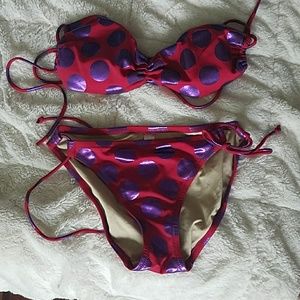 Purple spotted bikini