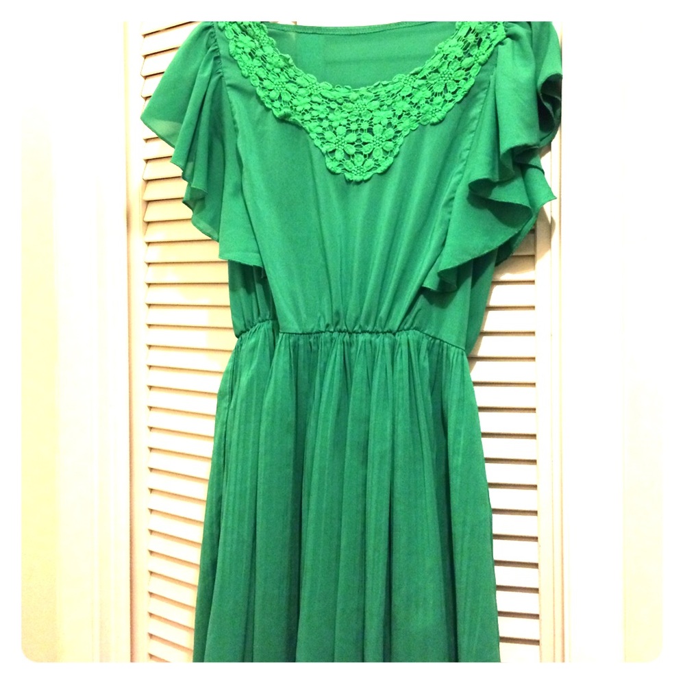 Green mini dress