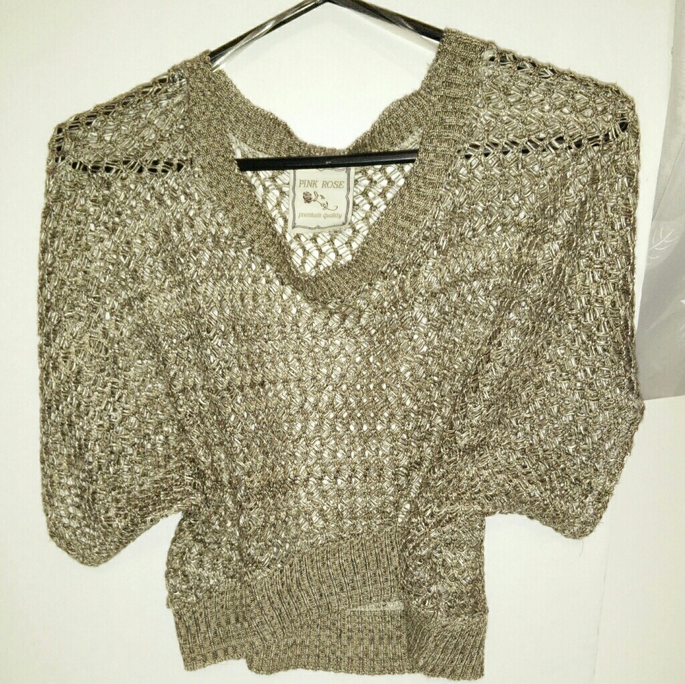 PINK ROSE Mesh Tan Crop Top