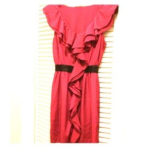 Magenta scoop neck dress