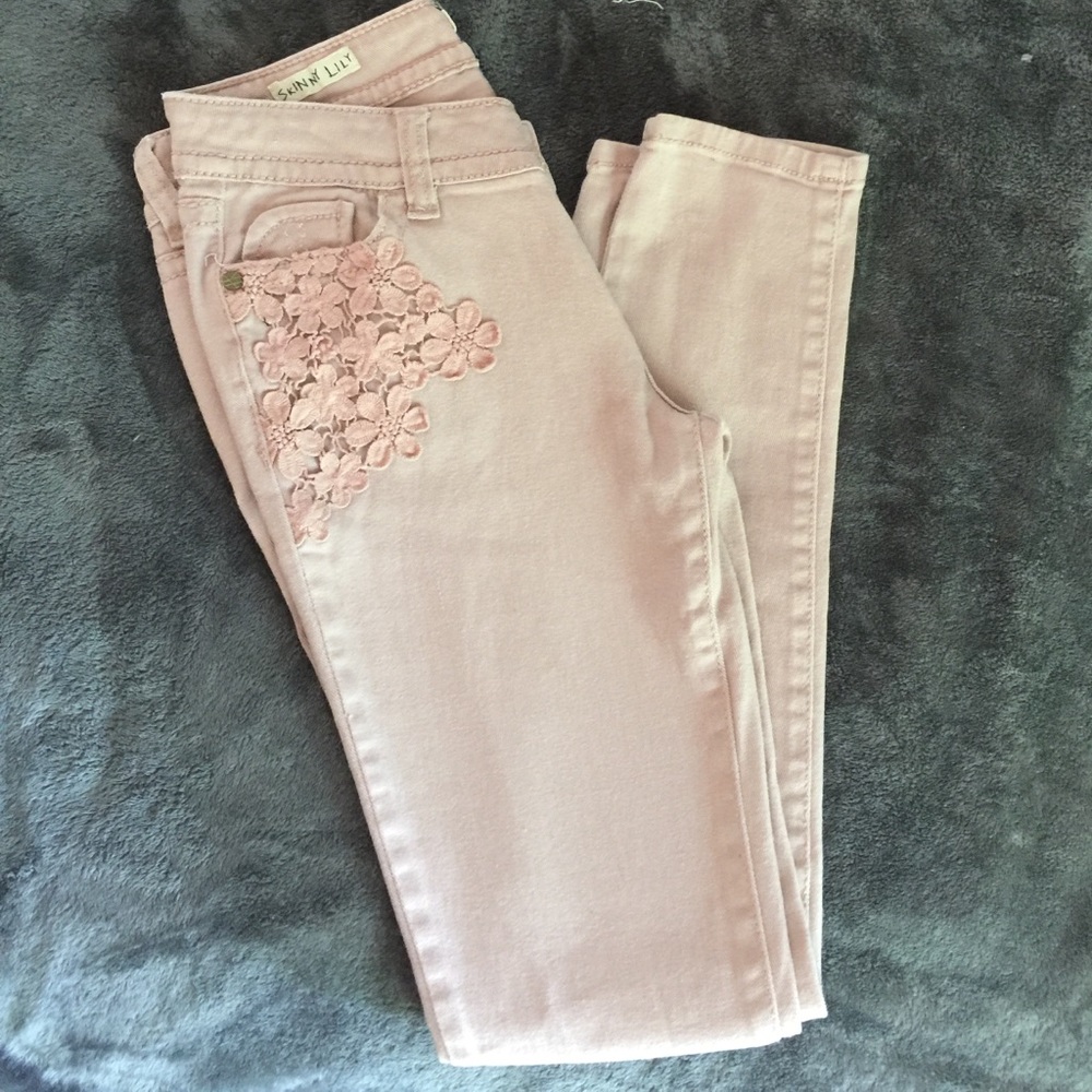 Powder pink jeans