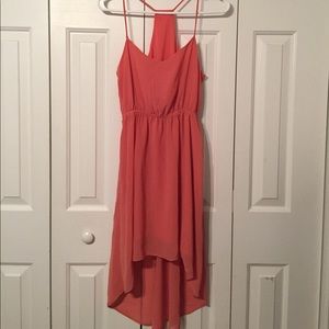Coral High Low Dress