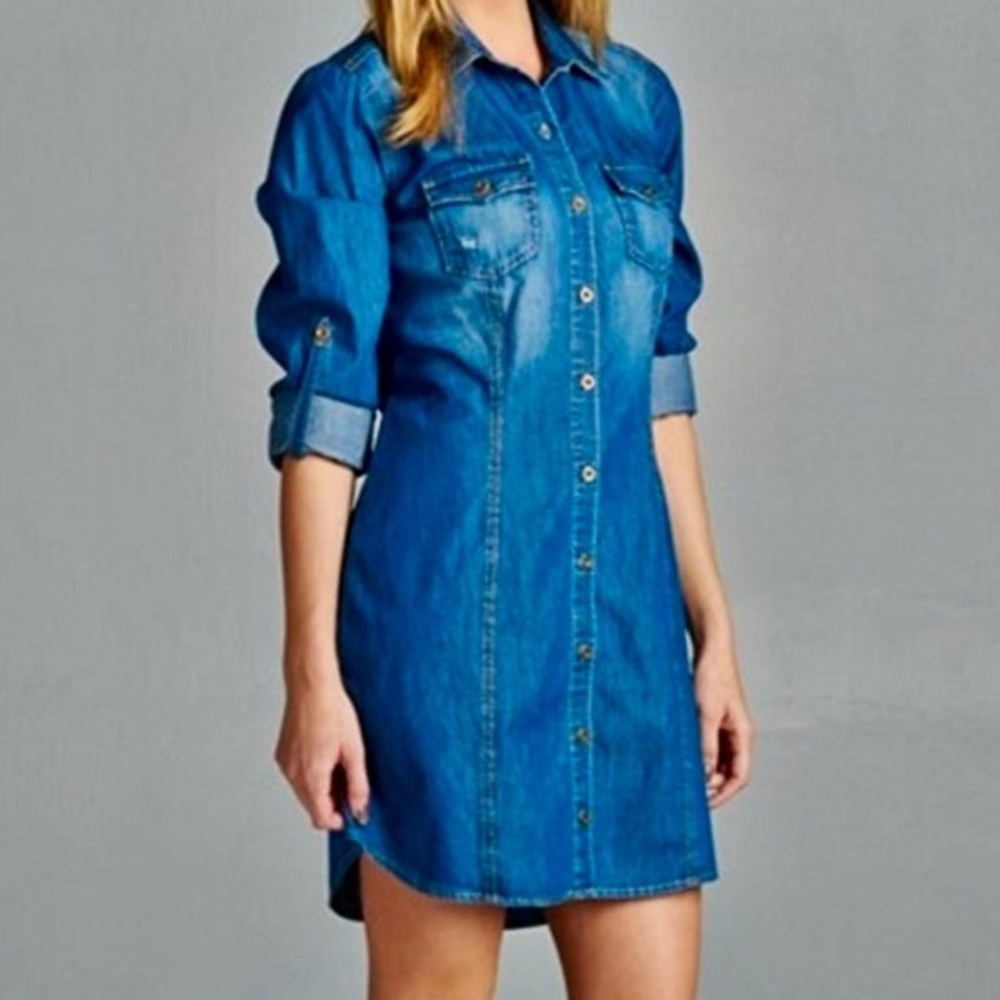 Sneak Peak Denim Shirtdress