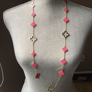 NWOT pink & gold long necklace
