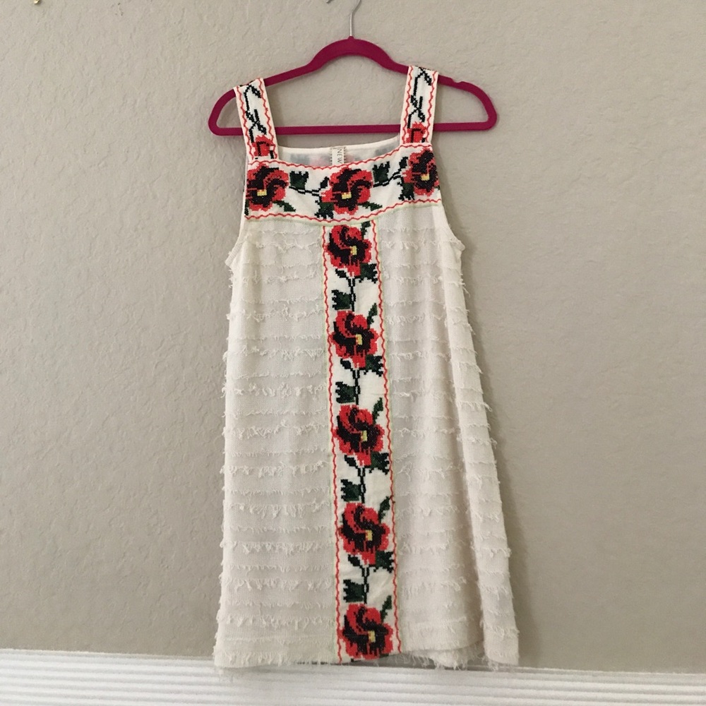 Free people new romantics cream embroidered dress