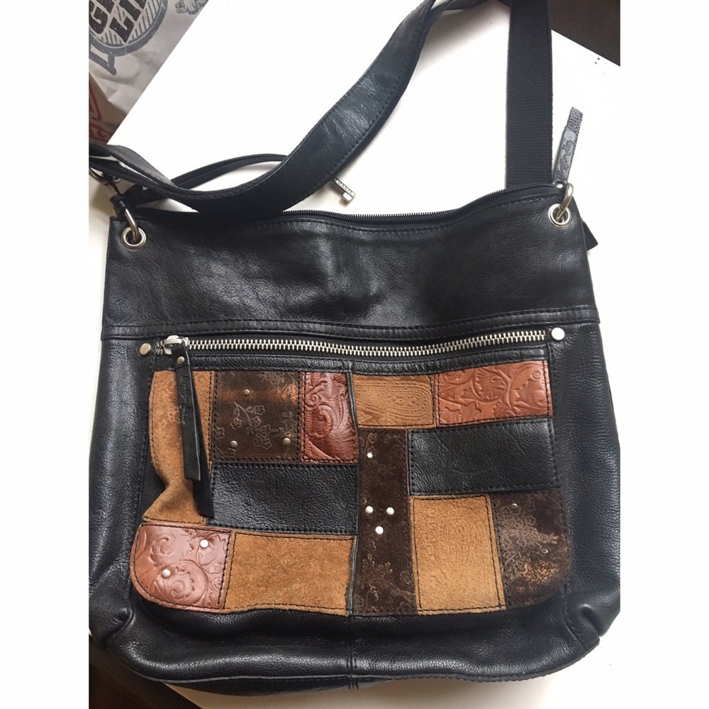Fossil Leather Patchwork Crossbody