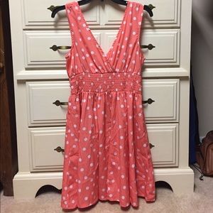 EUC Coral, polka dot dress, medium, Derek Heart