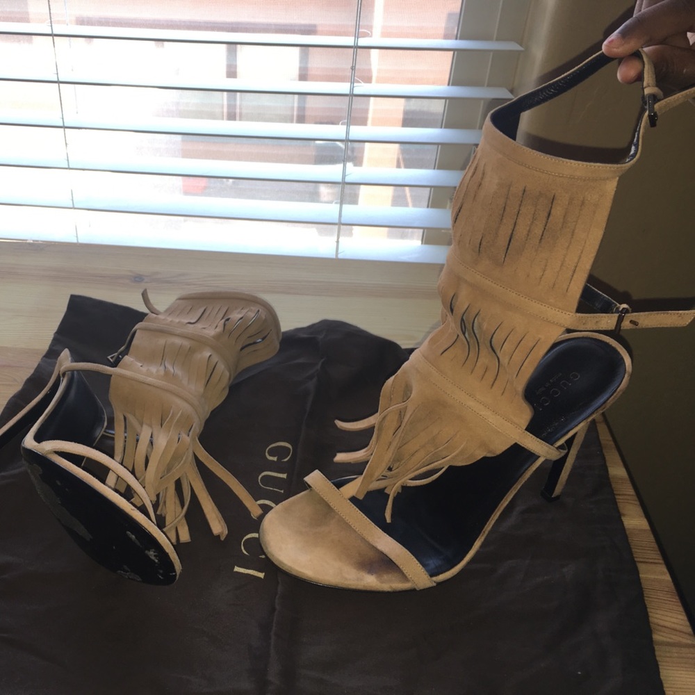 Gucci fringe heel