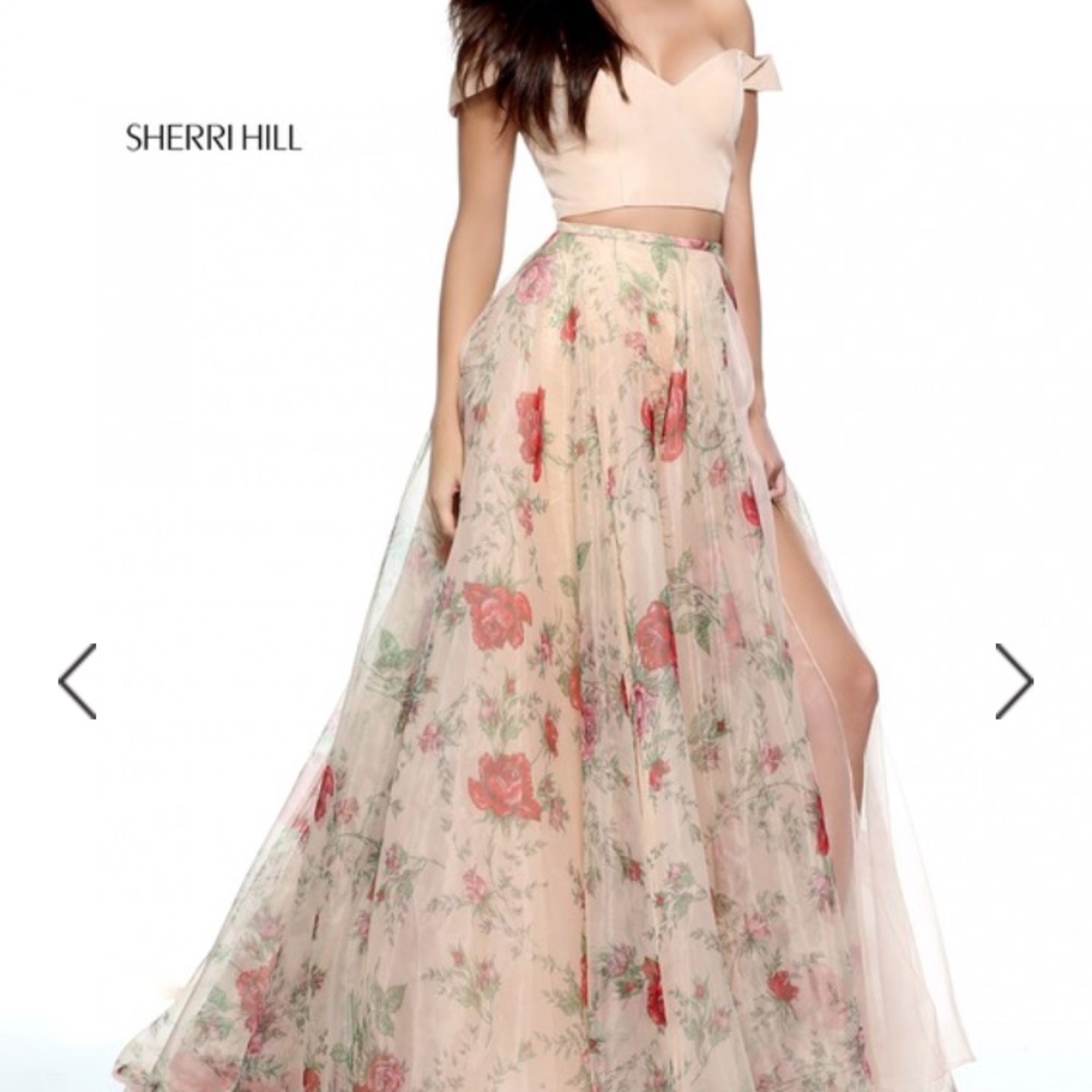 Sherri Hill Floral Black Two-Piece Style # 51214