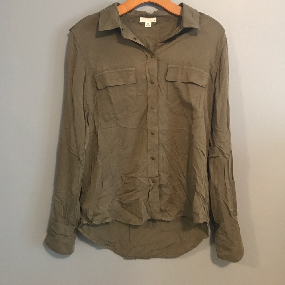 Olive Green Garage Long-sleeve