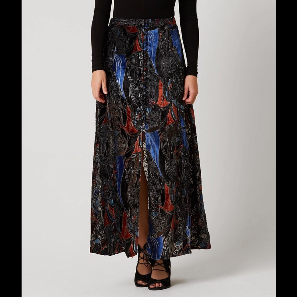 Free People Love Me So Right Velvet Maxi Skirt