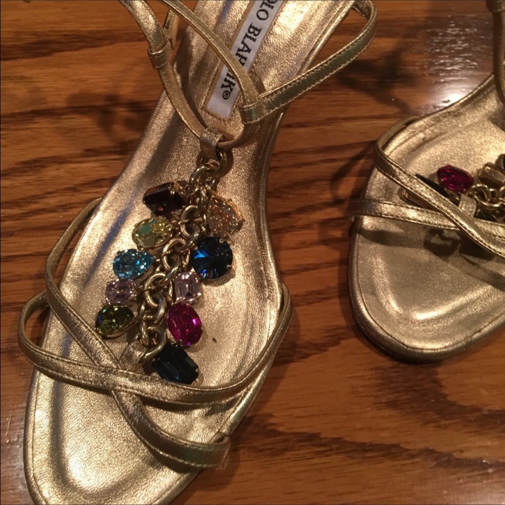 Manolo Blanik jeweled sandals