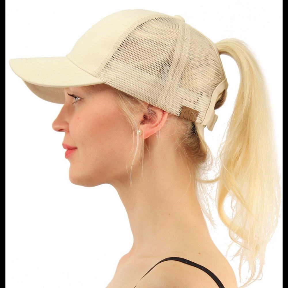 CC Ponytail Hat - Tan