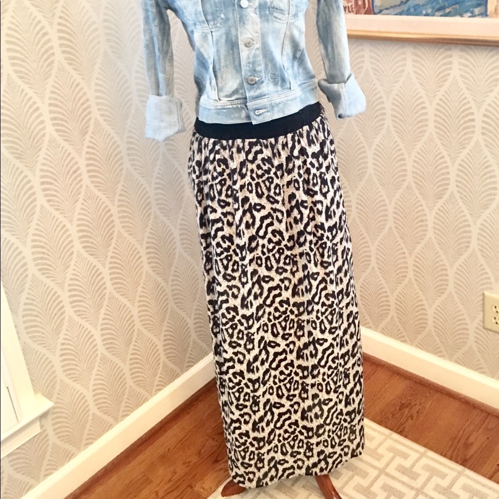 Sea New York animal print maxi skirt semi-sheer