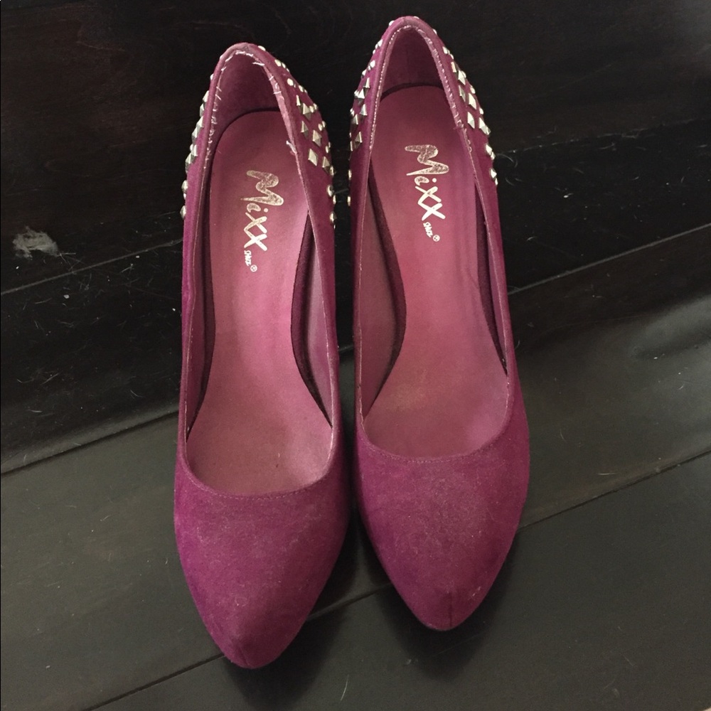 Mixx Shuz purple studded pumps