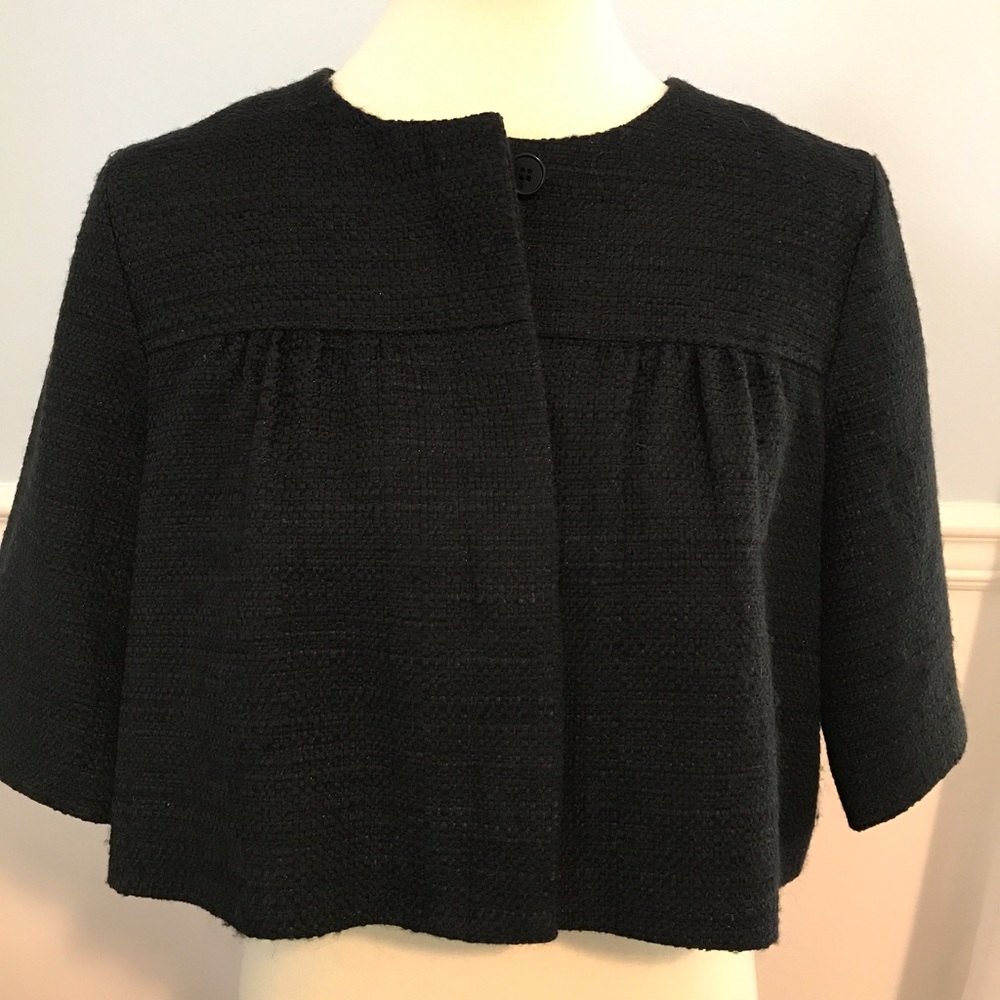 ✨Final Sale Theory Black Wool Blend Bolero