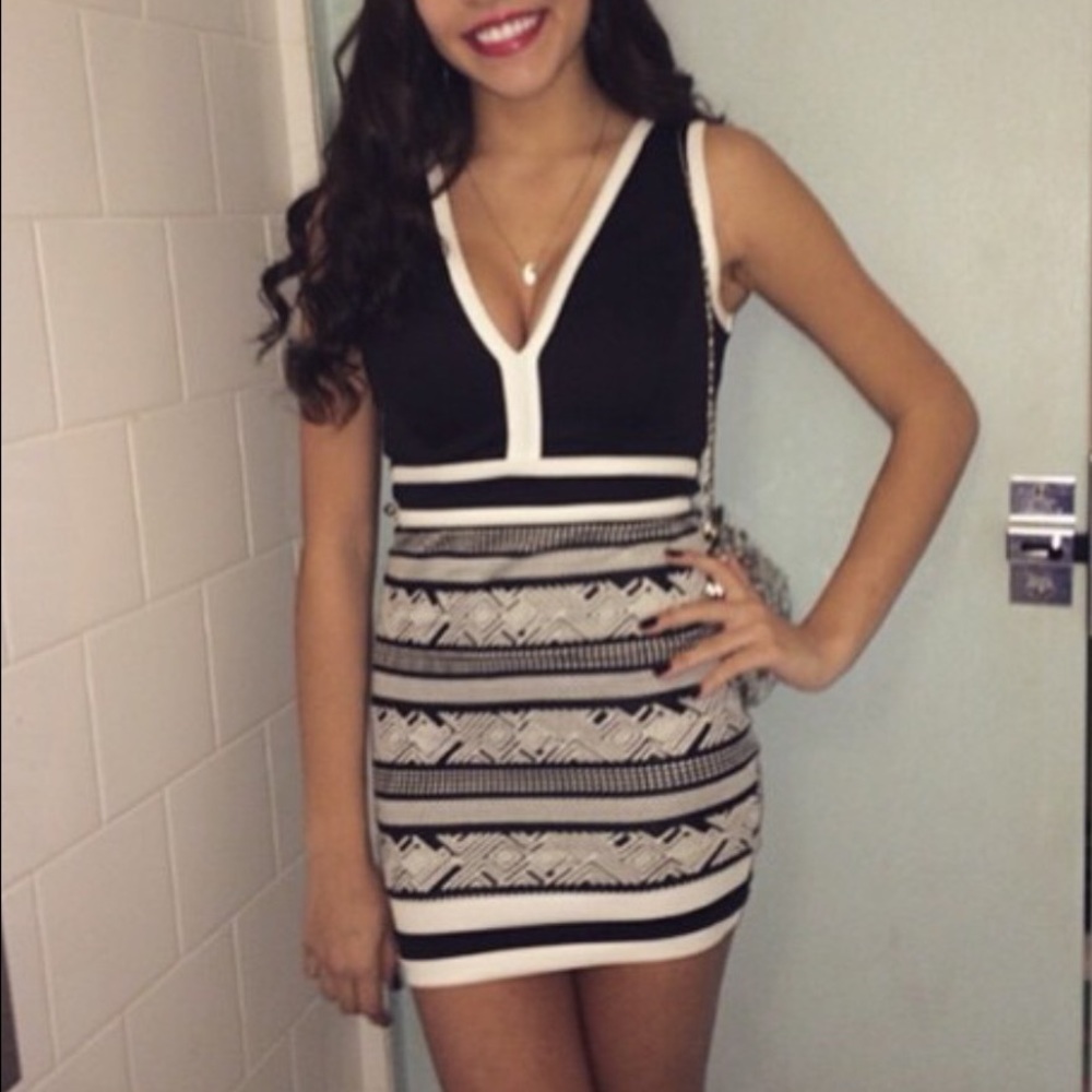 Black and White Mini Dress