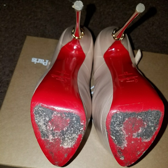 Louboutin Metallic heels nude - Picture 4 of 6