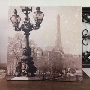 Cute Light up Paris Scene Hanging Canvas
