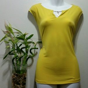 Sleeveless shell w/chain detail by Calvin Klein