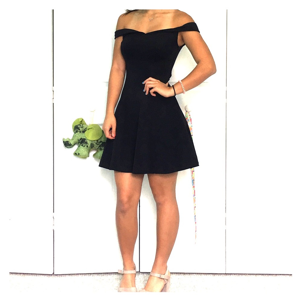 Black Off the Shoulder GUESS Dress
