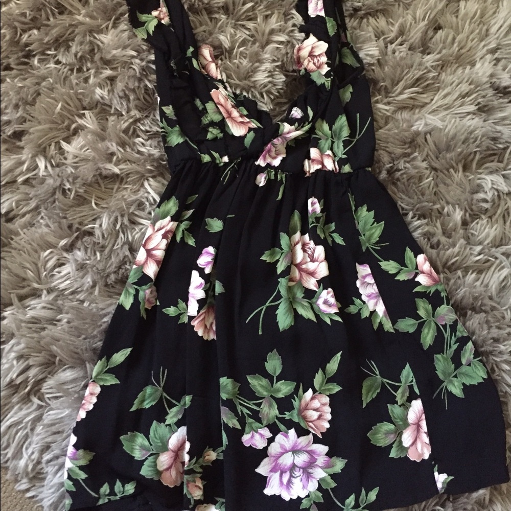 Mini, low v cut blue life dress