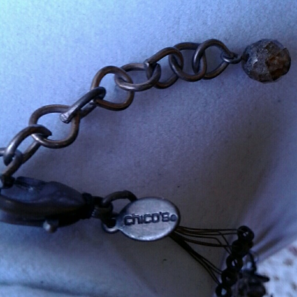 CHICO'S MULTI STRAND NECK & RETRO 925 EARRING SET - Picture 5 of 6