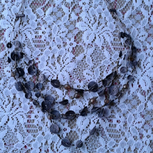 CHICO'S MULTI STRAND NECK & RETRO 925 EARRING SET - Picture 6 of 6