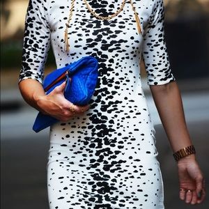 French Connection Black and White Leopard Dress