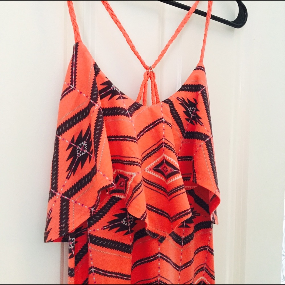 Coral Patterned Maxi Dress