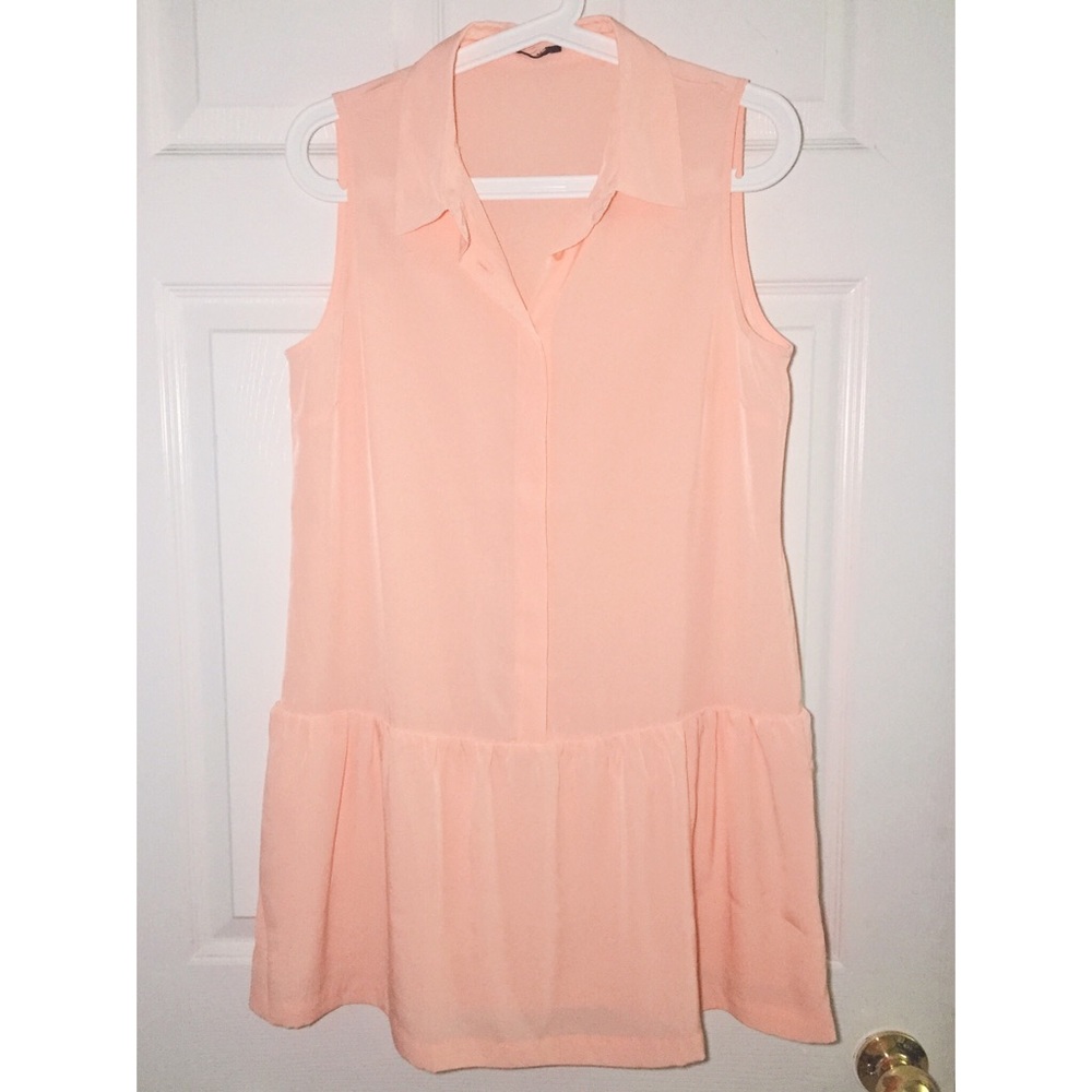 Light Pink Drop Waist Mini Dress - Size M