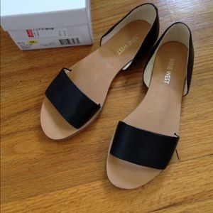 Nine West Black Leather Flats