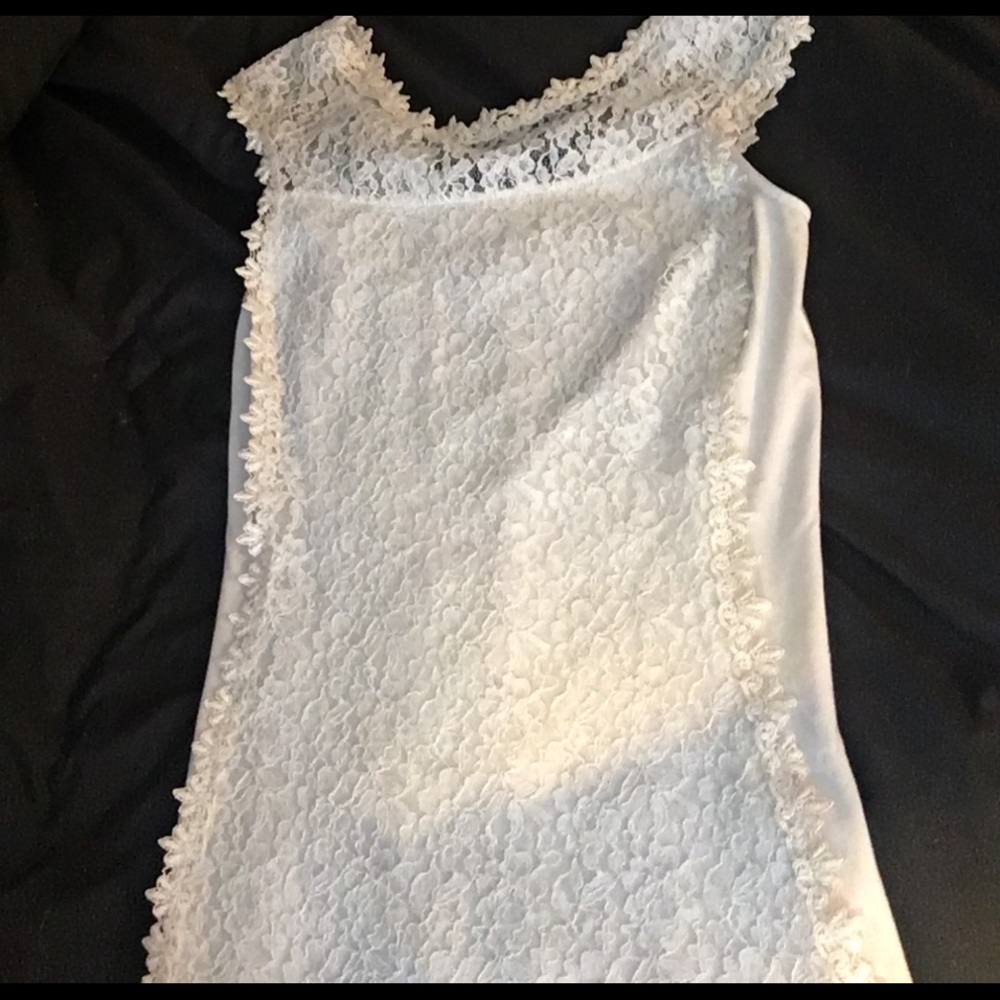 Laced tan tank top