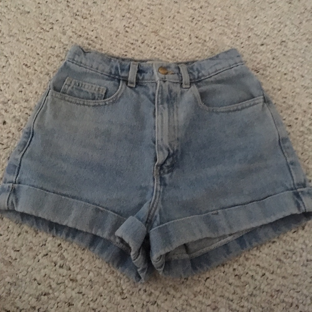 high waisted jean shorts