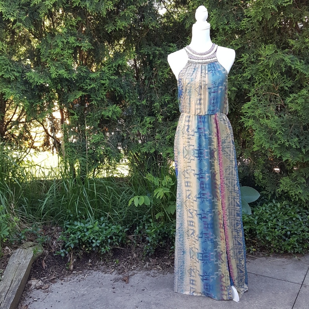 LAST CHANCE- Charlie Jade beaded collar maxi dress