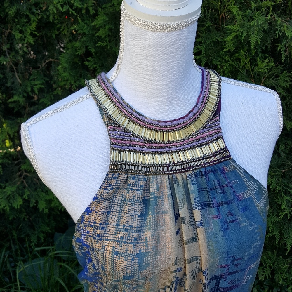 LAST CHANCE- Charlie Jade beaded collar maxi dress - Picture 2 of 5
