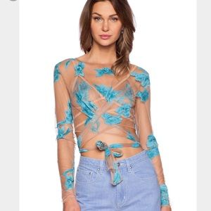 For love and lemons blue orchid wrap top