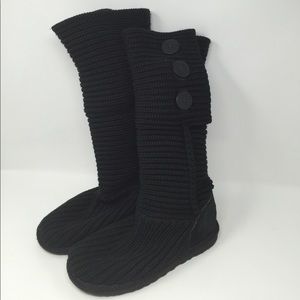 UGG Black Carly Sweater Boots Size 6 UGG Black Carly Sweater Boots Size 6