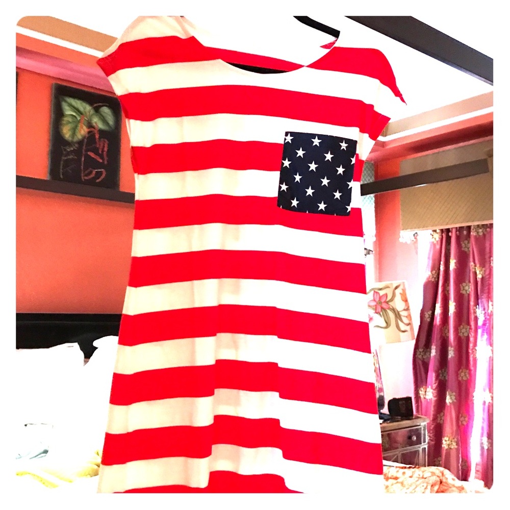 Adult small red white and blue dress