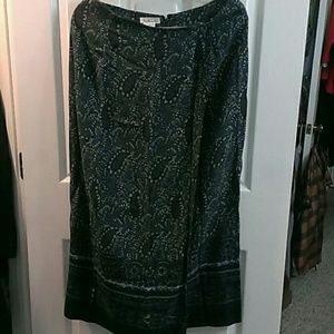Talbot's Blue/Black Paisley Long Skirt