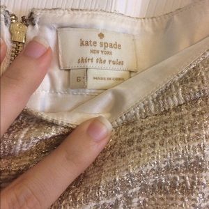 Kate spade gold metallic tweed skirt