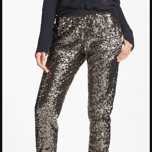 Never worn! Gold sequin pants