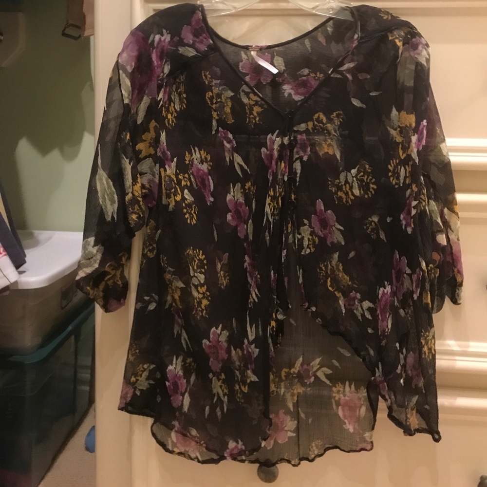 Free people sheer floral top