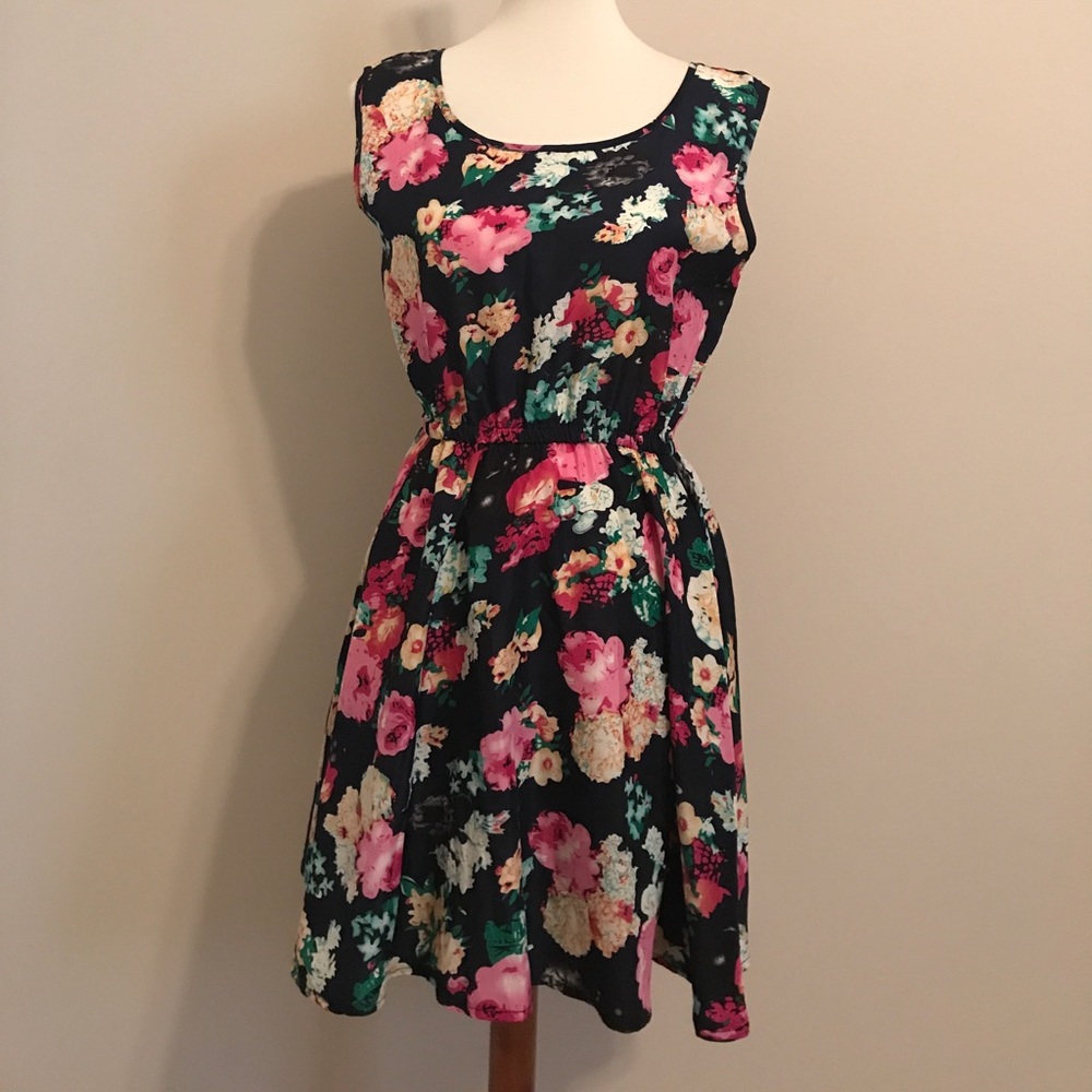 Floral Polyester Dress